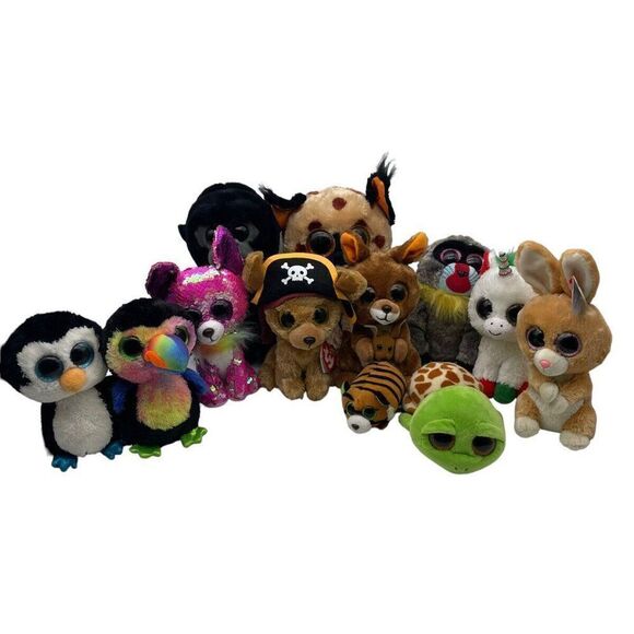 Lot Of 12 Ty Beanie Boos Plush Stuffed Animals Tysilk Sequin and more